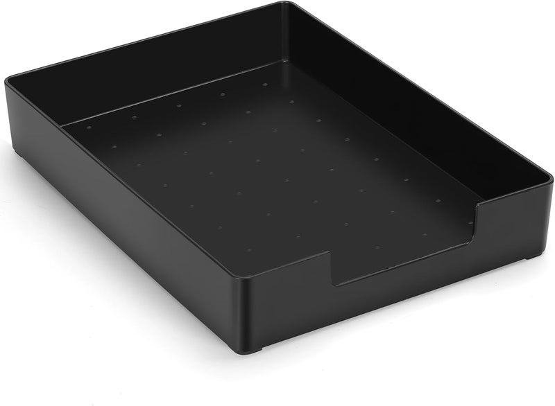 SANWISH Letter-Size Paper Tray Organizer/Office Organizers/Rectangular Plastic Files/Desk Accessories, Plastic Paper Holder File Organizer for Office, School, Home Storage (Black)/Stackable/ - Image 1